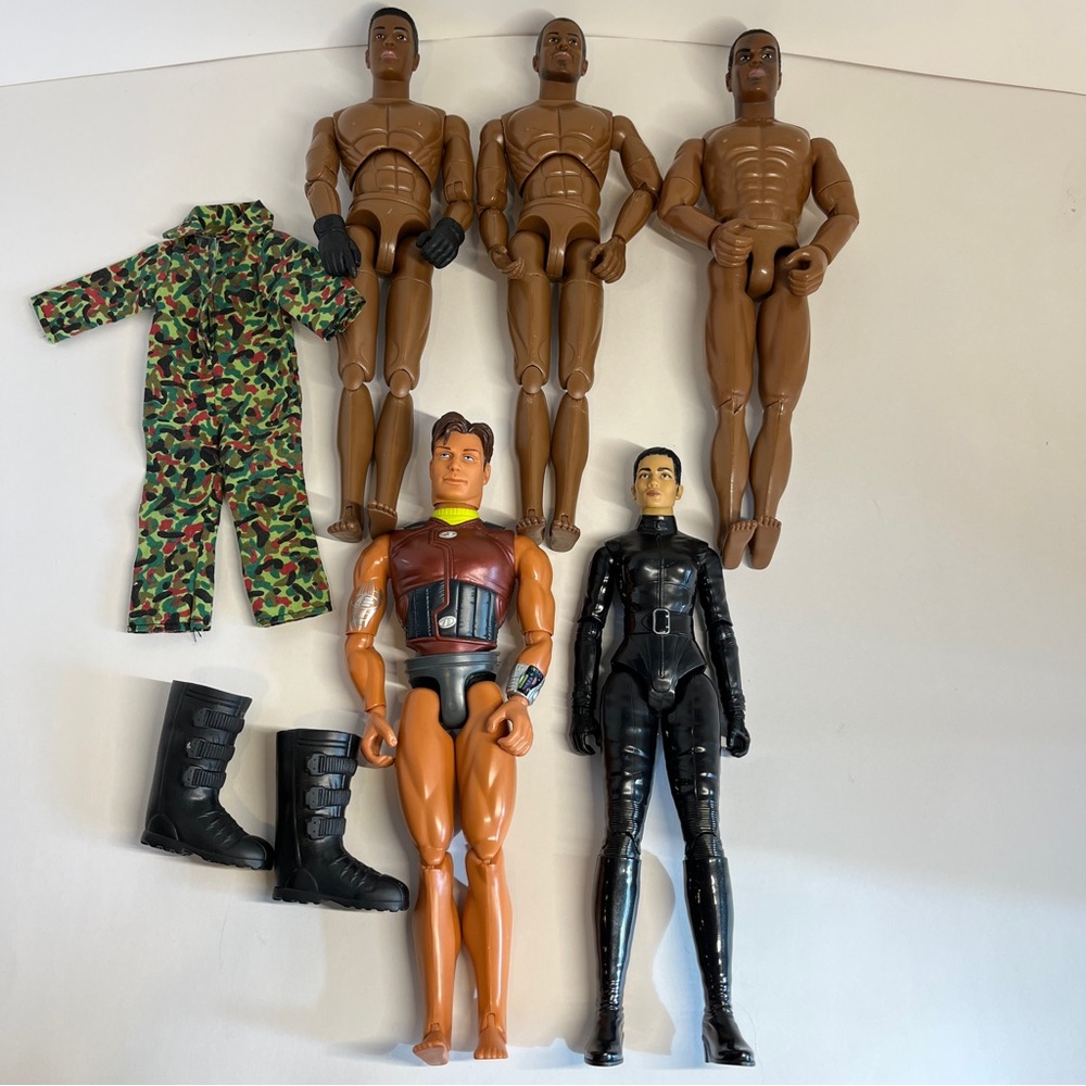 Vintage Max Steel 12" Action Figure Lot Doll Army Military Men Selina Kyle DC